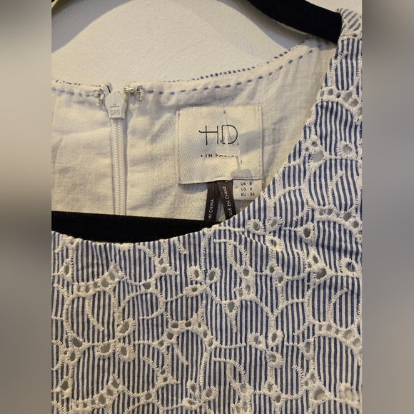 HD in Paris Eyelet Peplum Top Size 4 - Picture 4 of 9